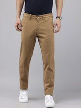 Men's Brown Cotton Caribbean Slim Fit Solid 5 Pocket Cross Pocket Trouser